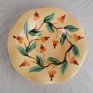 Gail Pittman Pottery Hand Painted Yellow Fluted Bowl Sienna Pattern Collection